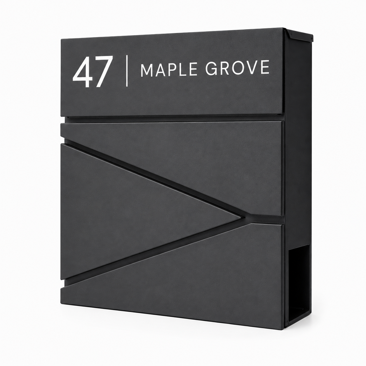 Personalised Modern Geometric Wall Mounted Post Box | Contemporary Lockable Mailbox