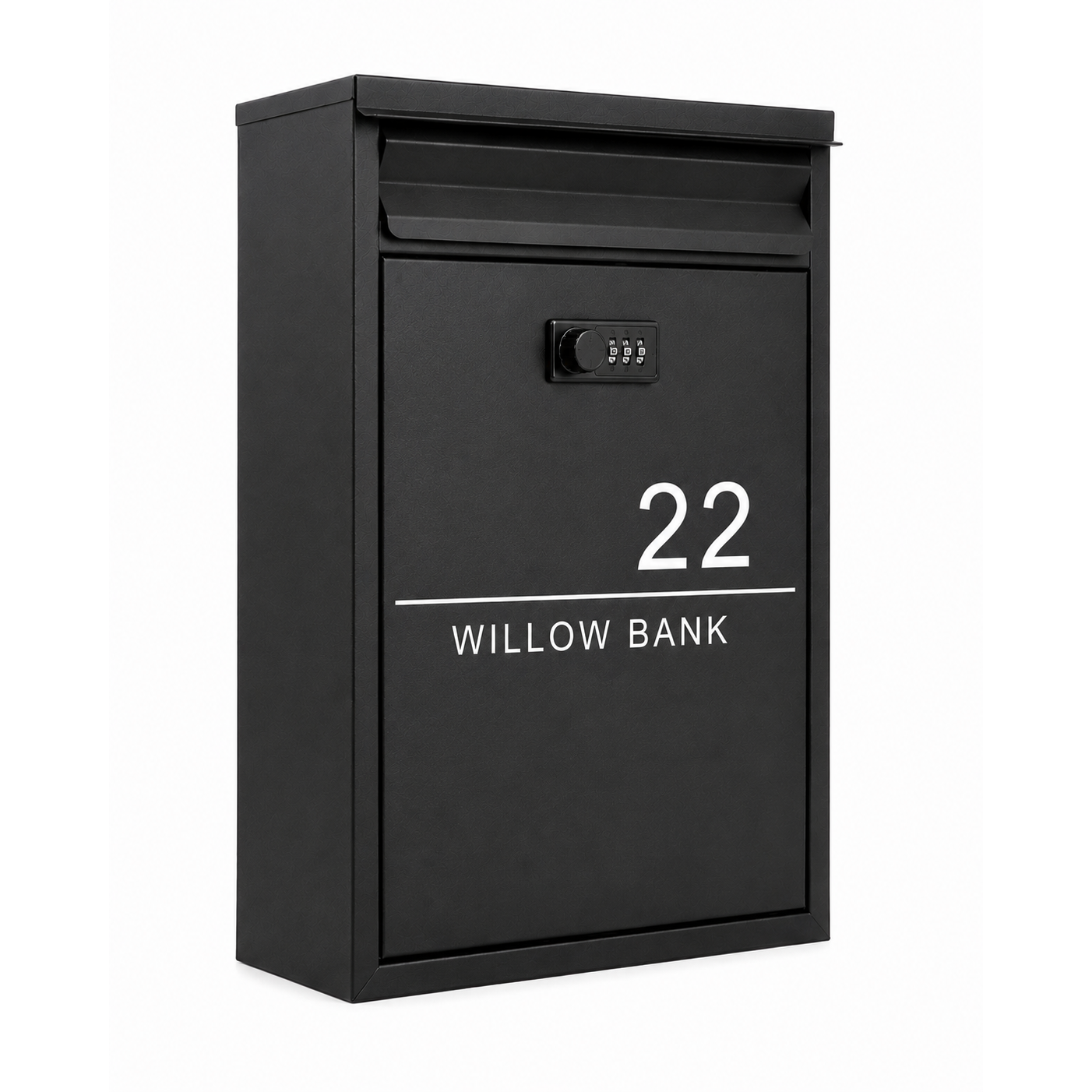 Personalised Keyless Combination Lock Post Box | Modern Wall Mounted Mailbox