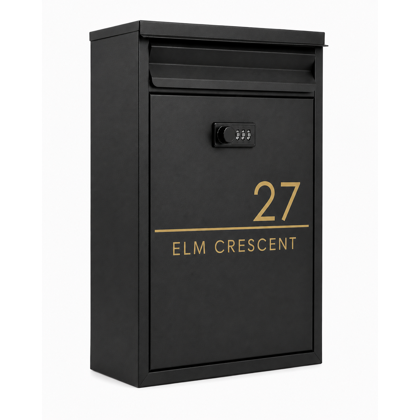Personalised Keyless Combination Lock Post Box | Modern Wall Mounted Mailbox