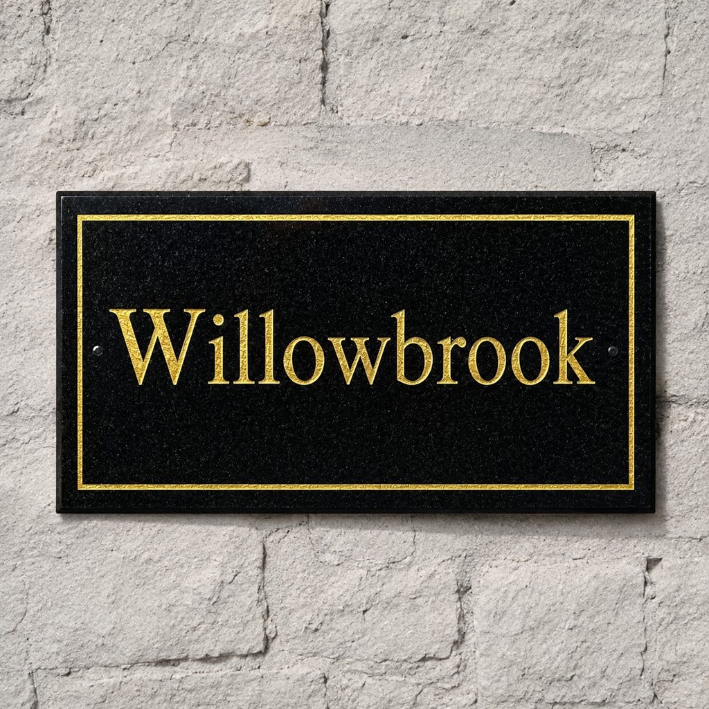 Personalised Black Granite Sign 450mm x 150mm