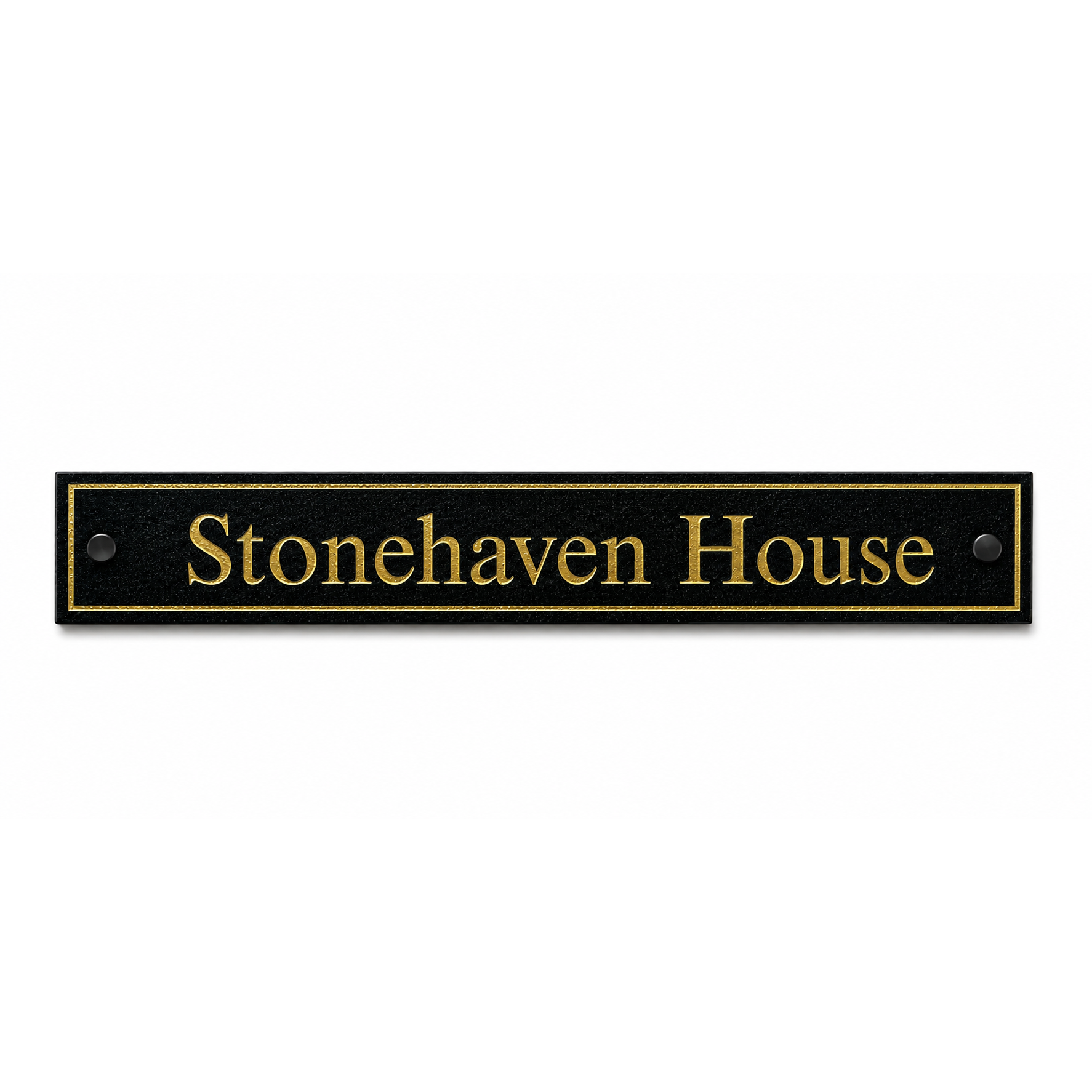Personalised Black Granite Sign 600mm x 75mm