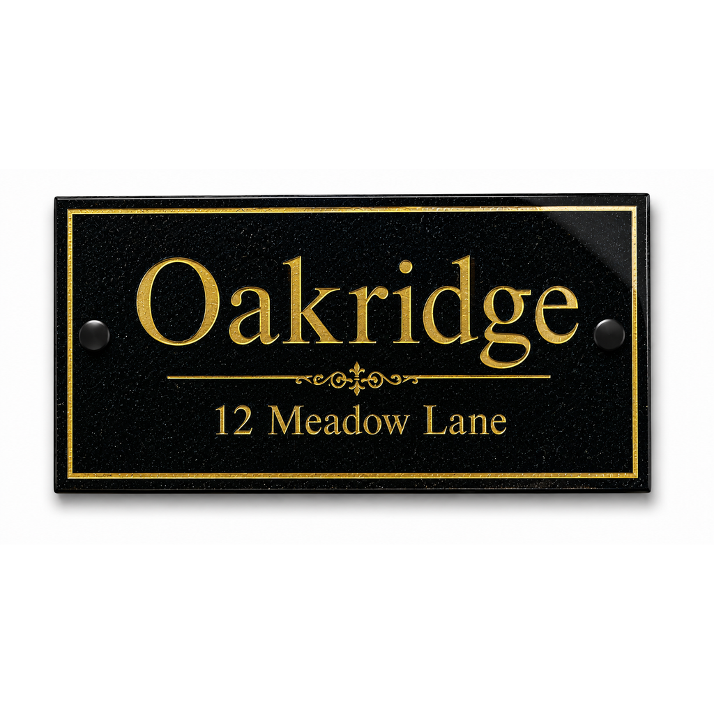 Personalised Black Granite Sign 300mm x 100mm