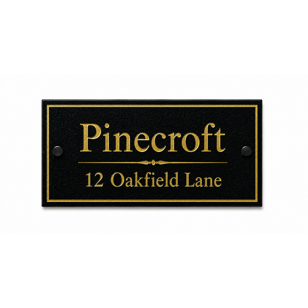 Personalised Black Granite Sign 300mm x 100mm