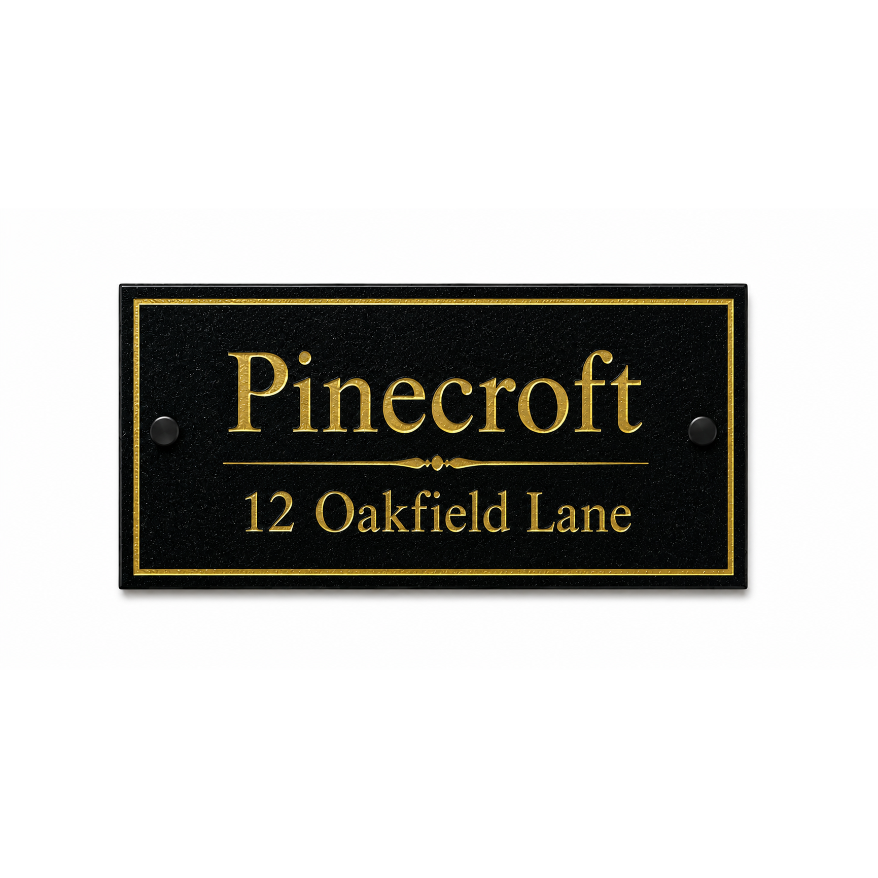 Personalised Black Granite Sign 300mm x 150mm