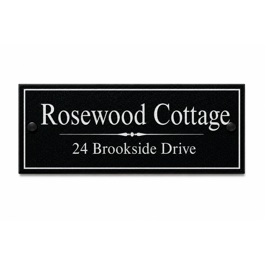 Personalised Black Granite Sign 300mm x 100mm