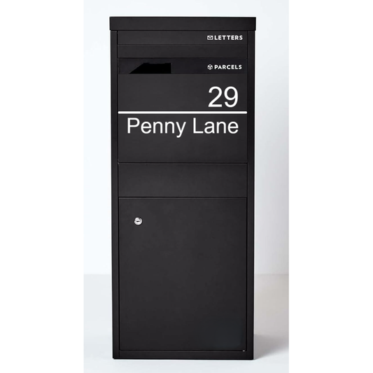 Personalised Parcel Post Box Rear & Front Retrieval