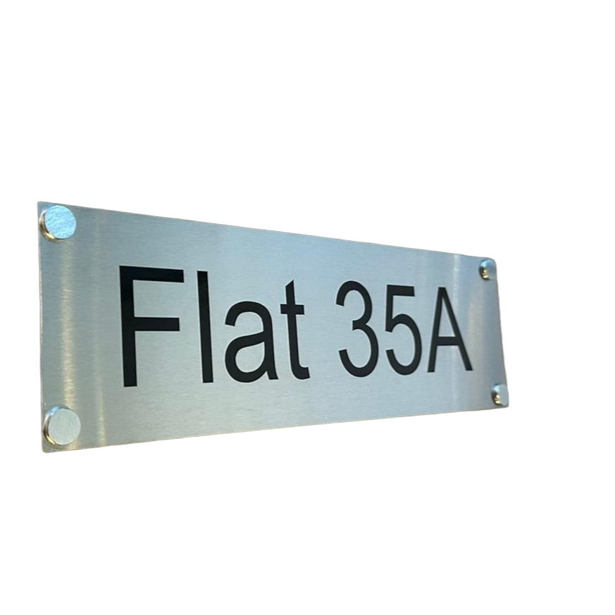 Personalised Stainless Steel Sign 325mm x 180mm BK Signs