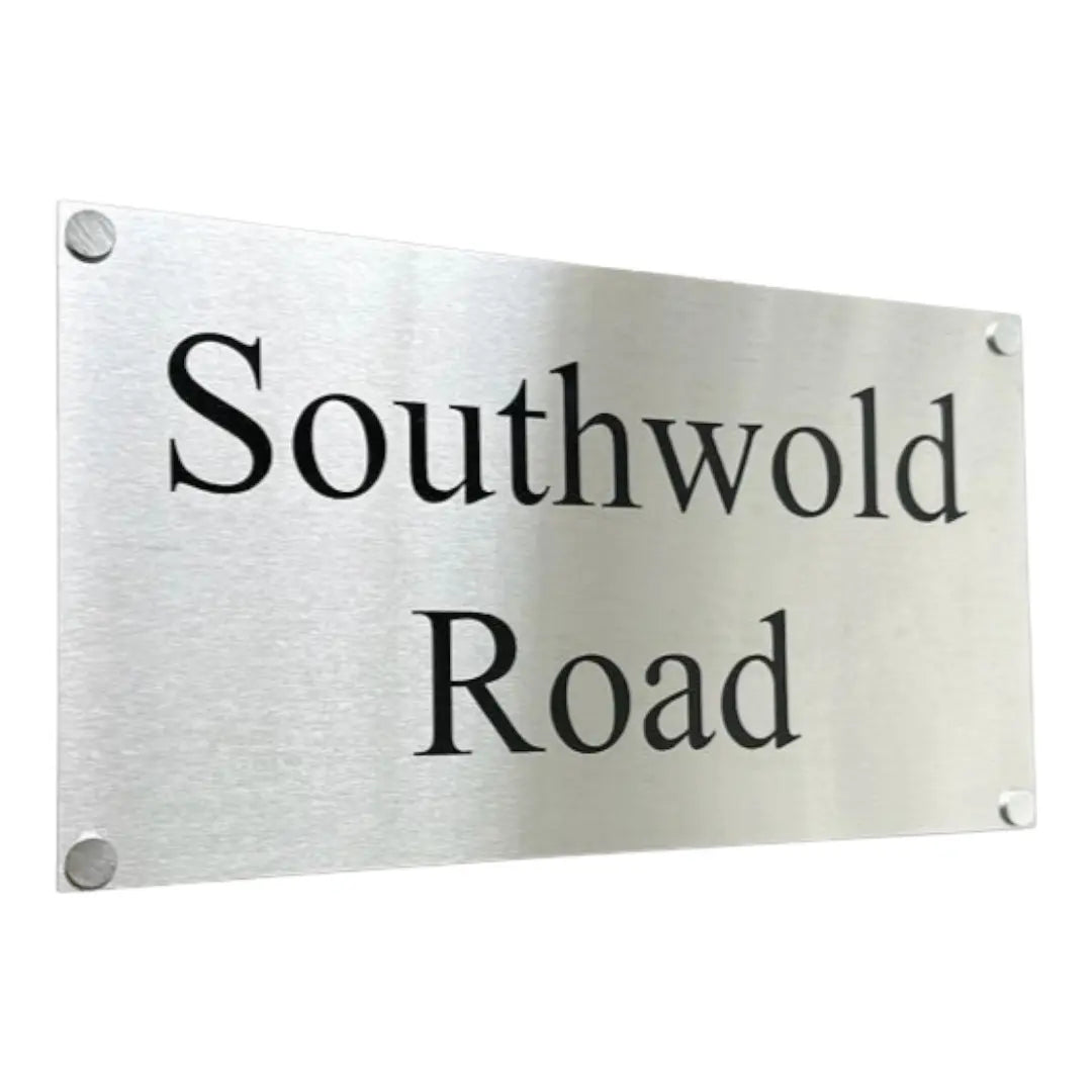 Personalised Stainless Steel Sign 650mm x 180mm BK Signs