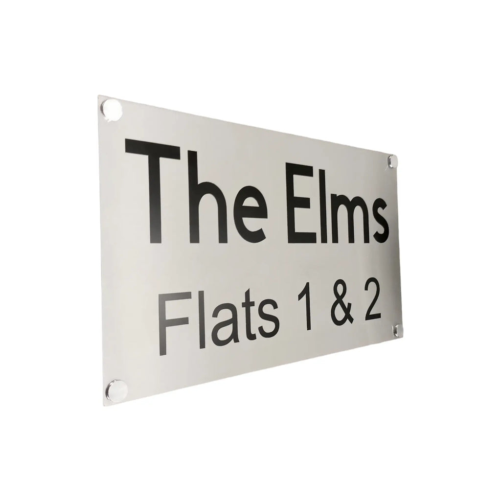 Personalised Stainless Steel Sign 325mm x 180mm BK Signs