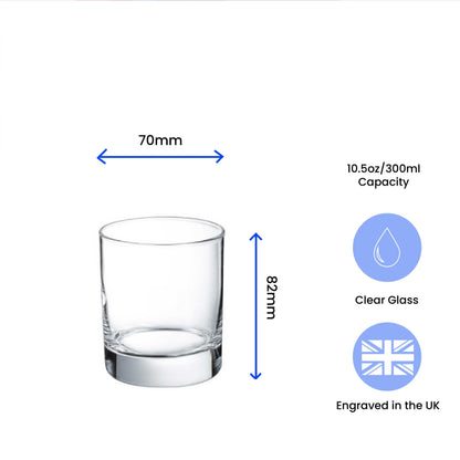 Engraved 290ml Bar Line Old Fashioned Whisky Tumbler With Gift Box Image 3