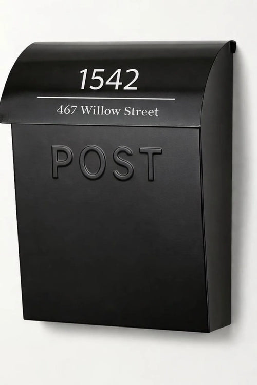Lockable Wall Mounted Post Box Secure Steel Letterbox Multiple Colours