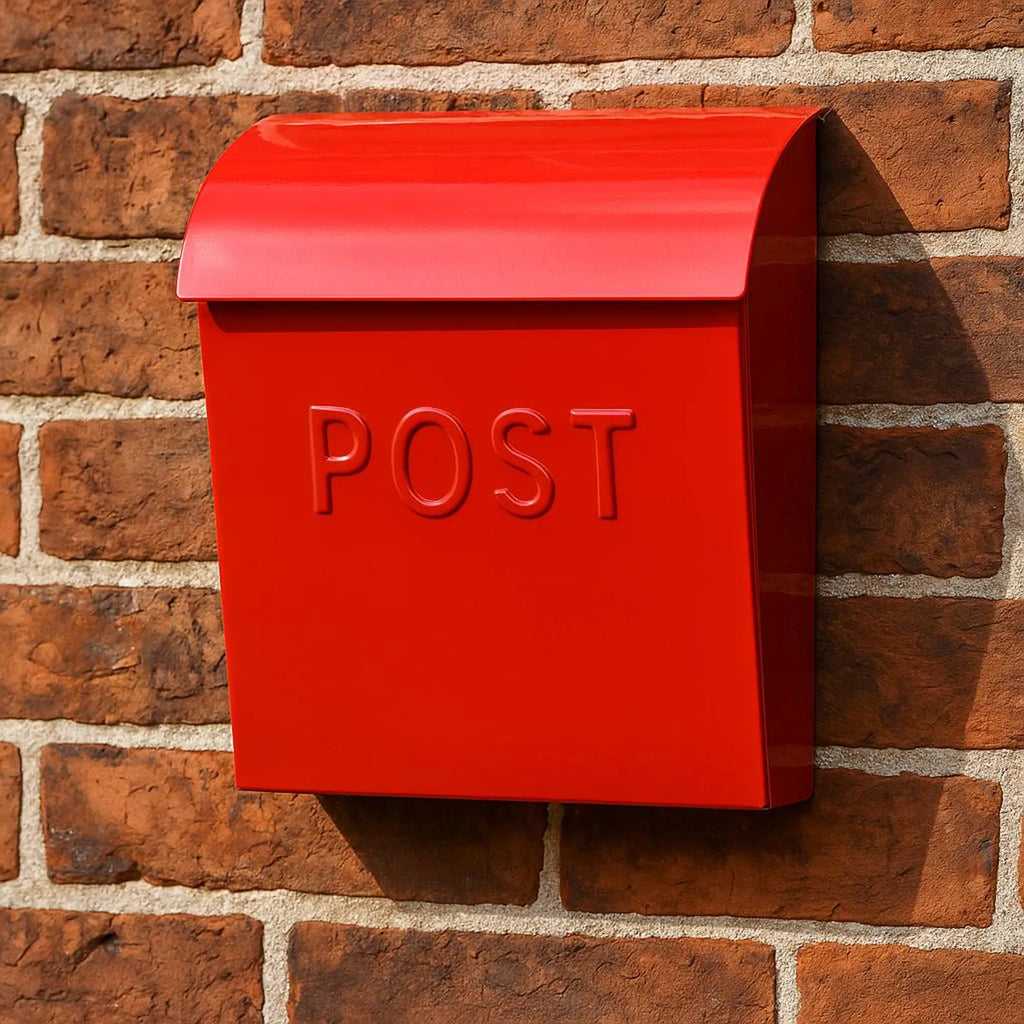 Lockable Wall Mounted Post Box Secure Steel Letterbox Multiple Colours