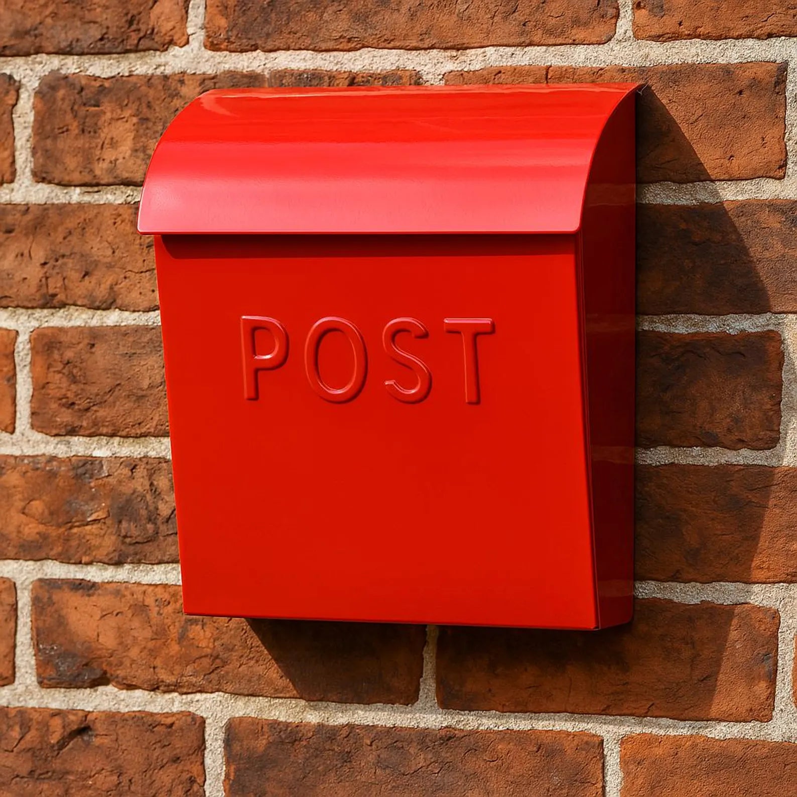 Lockable Wall Mounted Post Box Secure Steel Letterbox Multiple Colours