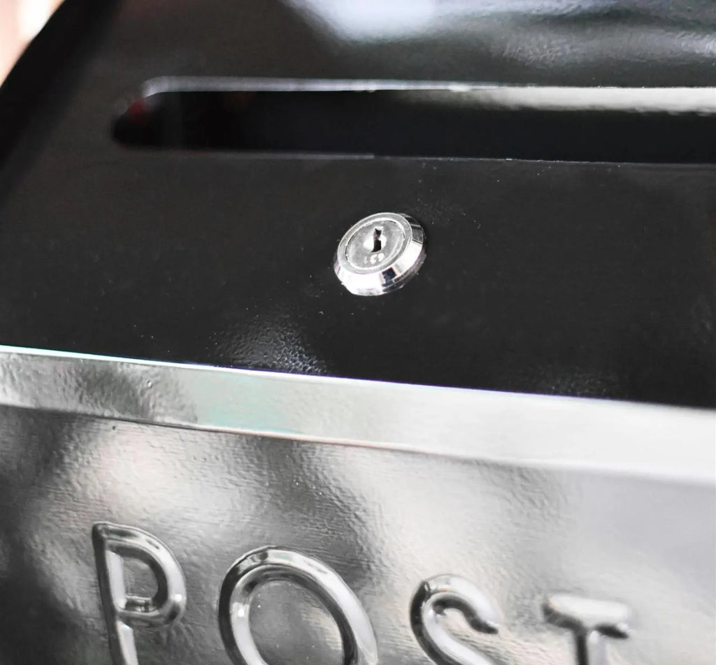 Lockable Wall Mounted Post Box Secure Steel Letterbox Multiple Colours