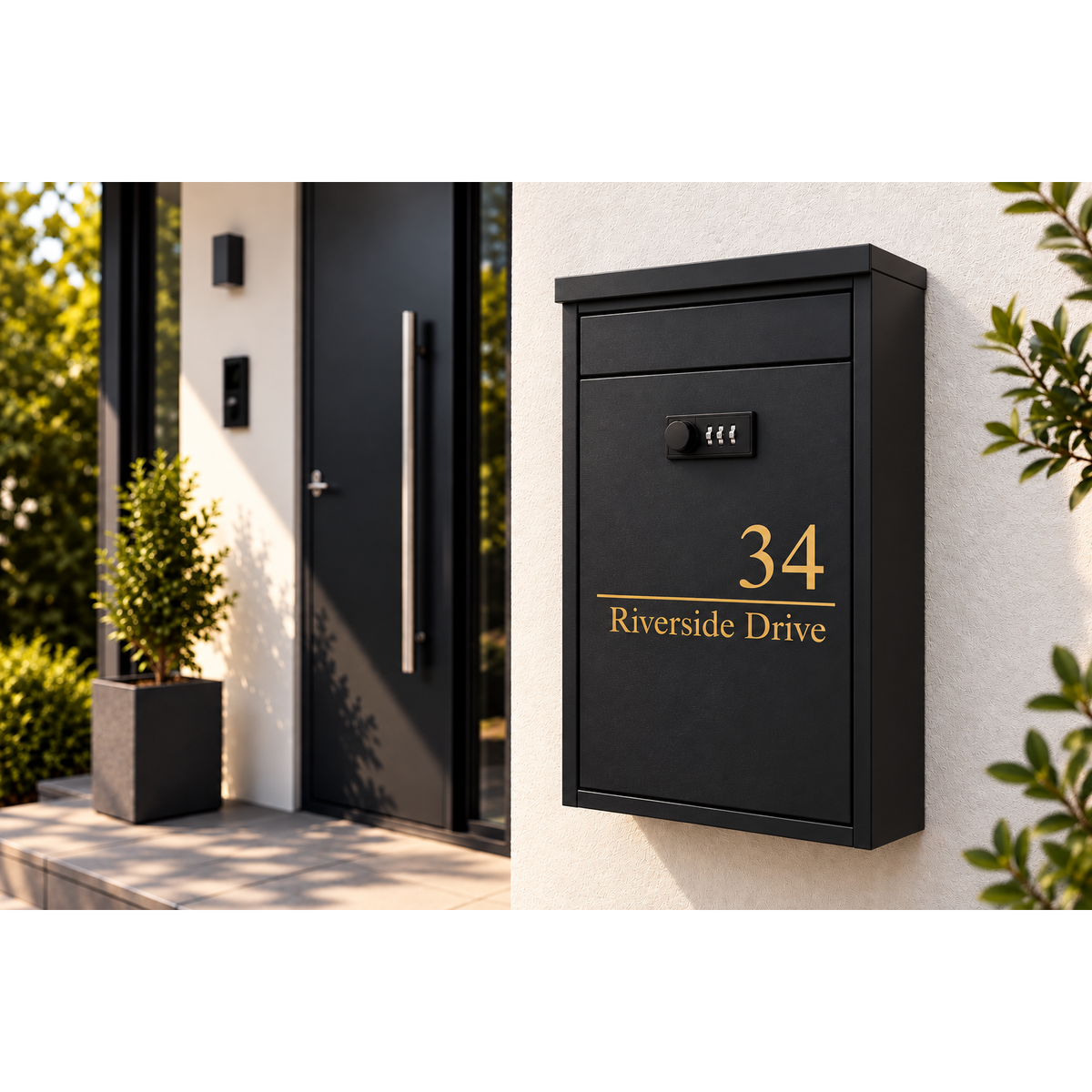 Personalised Keyless Combination Lock Post Box | Multiple Colours