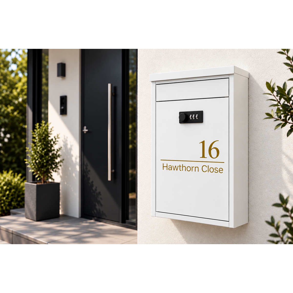 Personalised Keyless Combination Lock Post Box | Multiple Colours