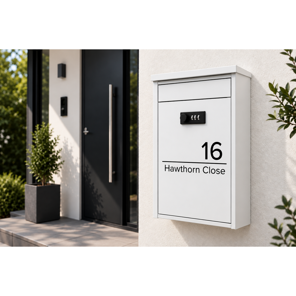 Personalised Keyless Combination Lock Post Box | Multiple Colours