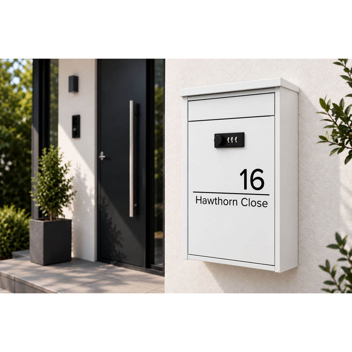 Personalised Keyless Combination Lock Post Box | Multiple Colours