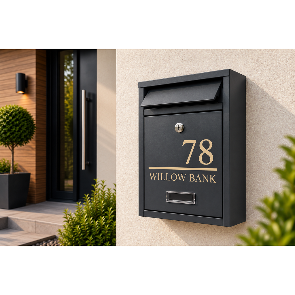 Personalised Anthracite Grey Steel Wall Mounted Post Box