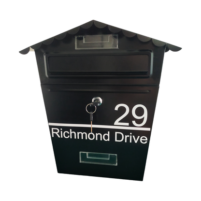 Personalised Elegant Steel Wall Mounted Modern Post Box