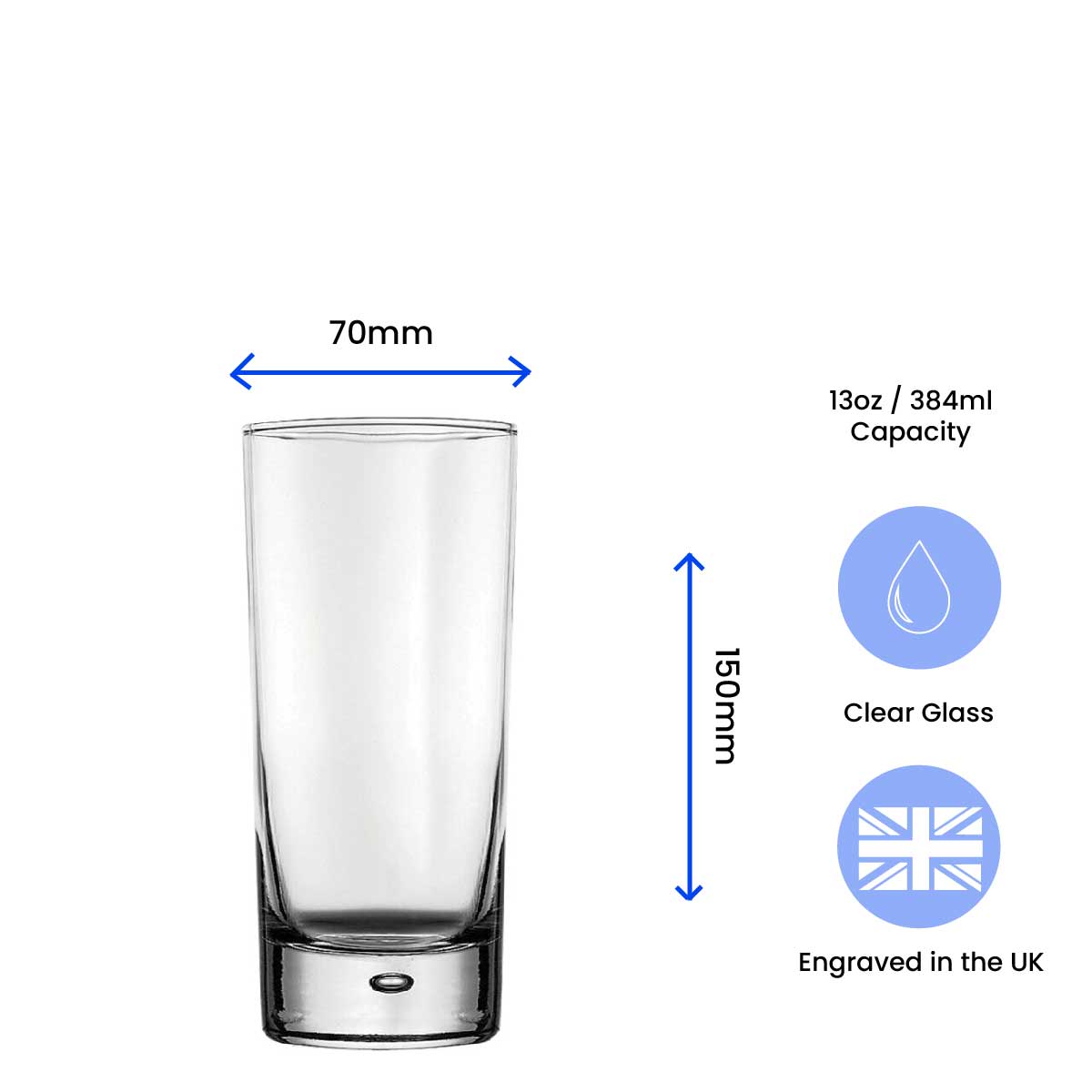 Engraved Cocktail Hiball Glass with Happy Valentines Design Image 3