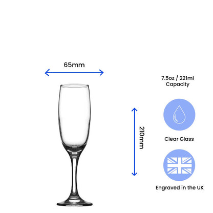 Engraved Funny Champagne Flute with Name Age +1 Design Image 3