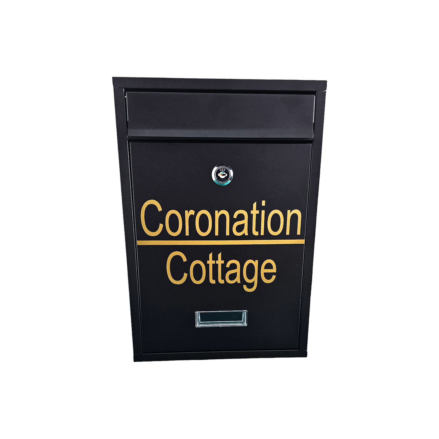 Personalised Black Steel Wall Mounted Post Box