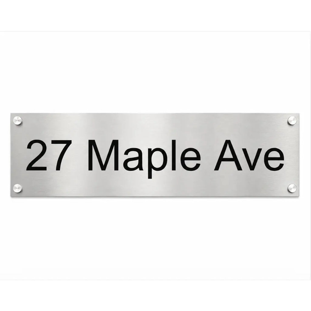 Personalised Stainless Steel Sign 300mm x 180mm BK Signs