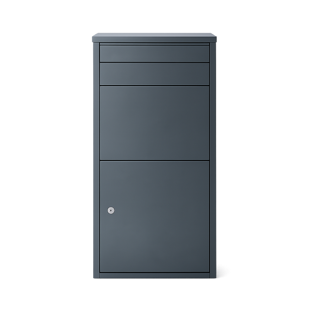 Large Personalised Lockable Parcel Post Box | Freestanding Secure Delivery Box | Anthracite Grey