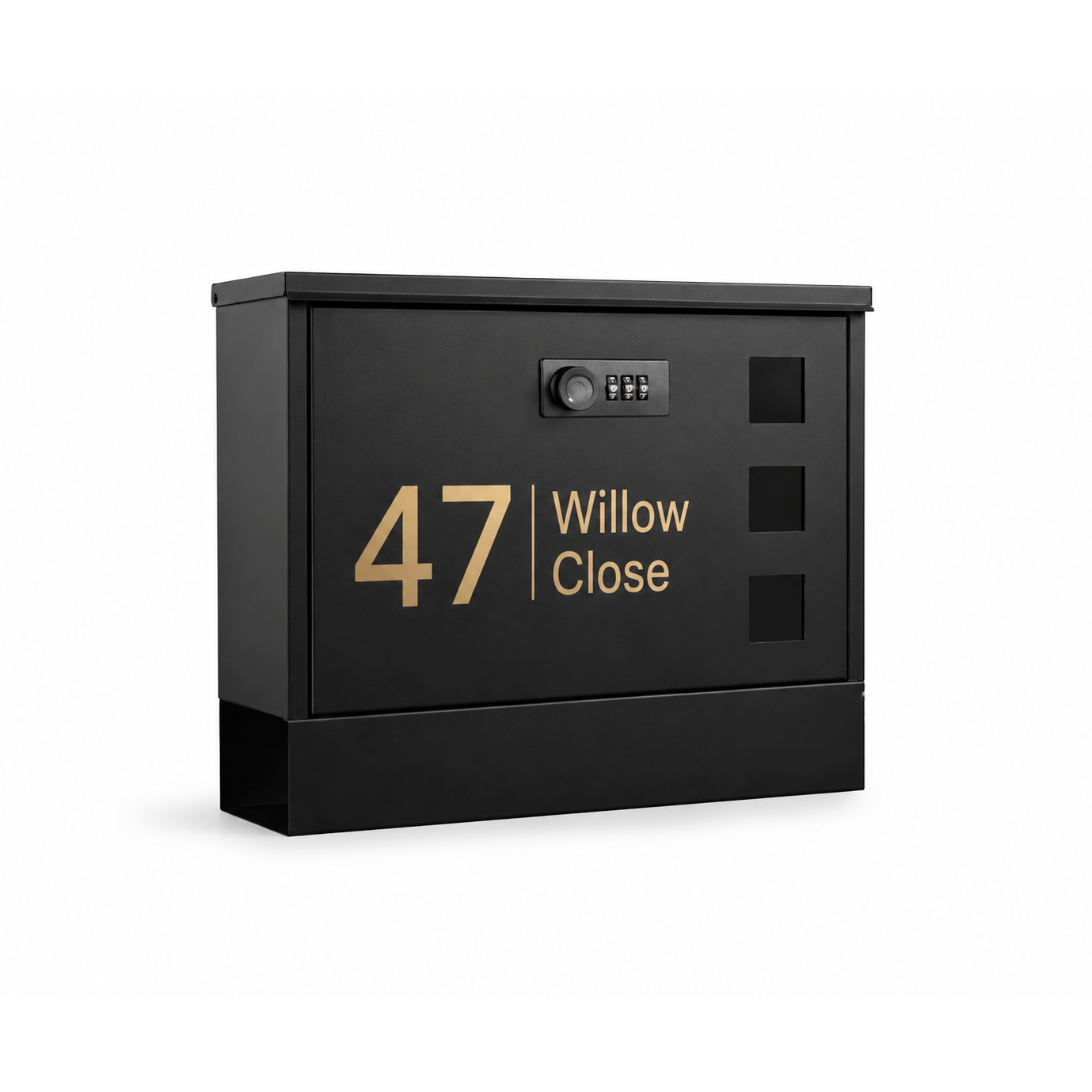 Personalised Metal Post Box | Secure Code Lock Mailbox | Modern Outdoor Mailbox