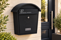 Personalised Matt Black Classic 2 Post Box Wall Mounted Lockable Mailbox