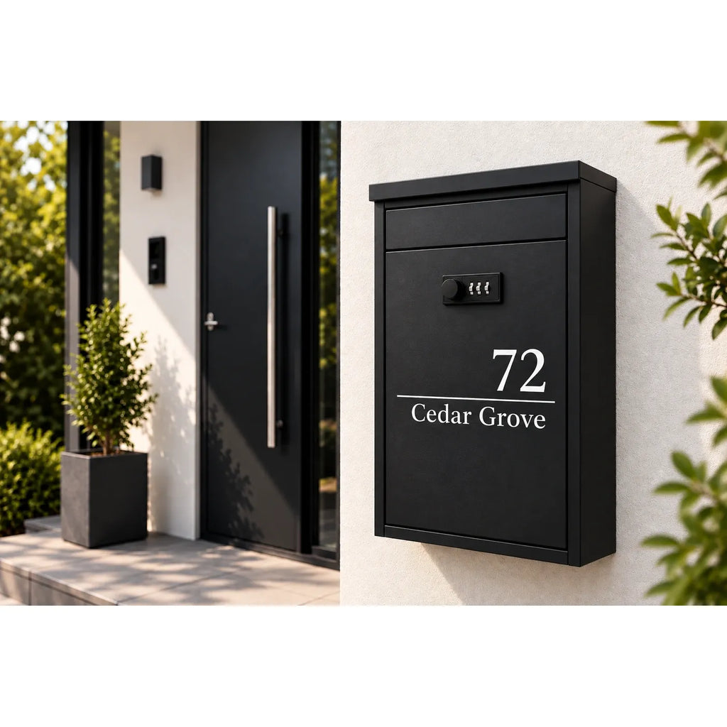 Personalised Keyless Combination Lock Post Box | Multiple Colours