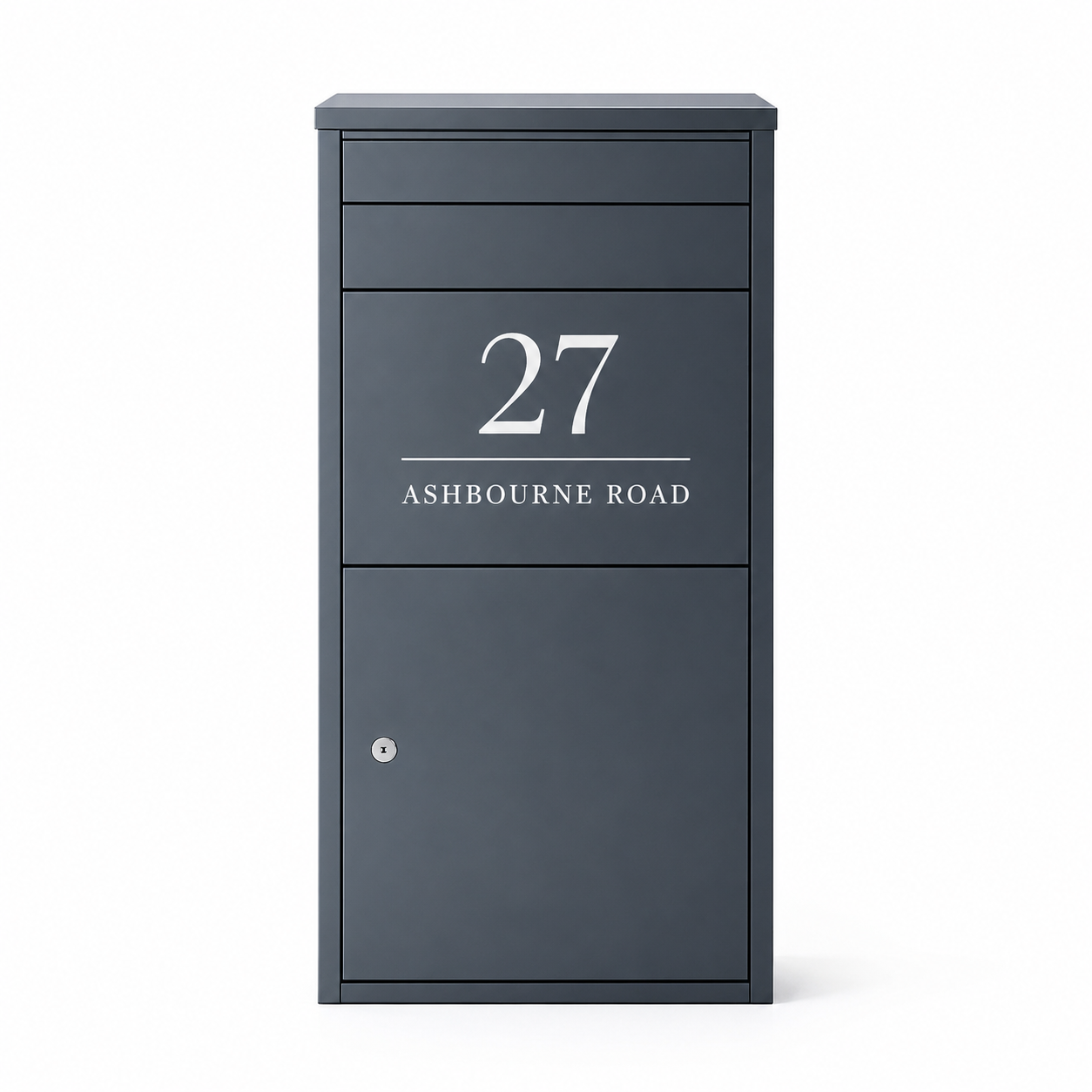 Large Personalised Lockable Parcel Post Box | Freestanding Secure Delivery Box | Anthracite Grey