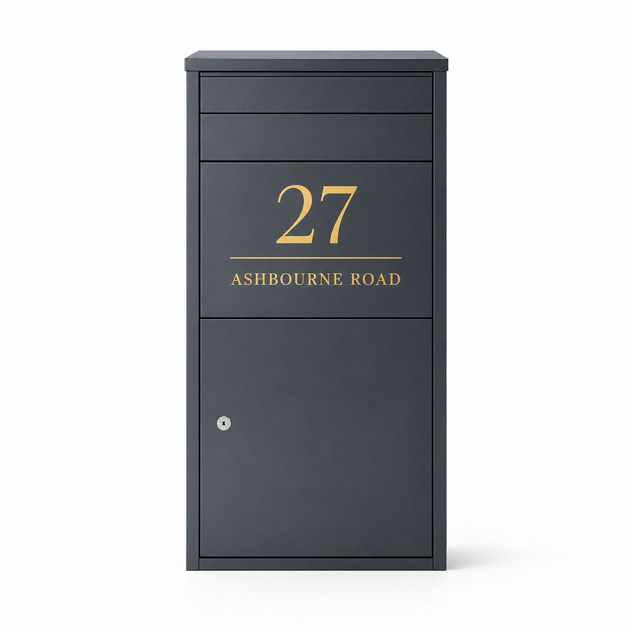 Large Personalised Lockable Parcel Post Box | Freestanding Secure Delivery Box | Anthracite Grey