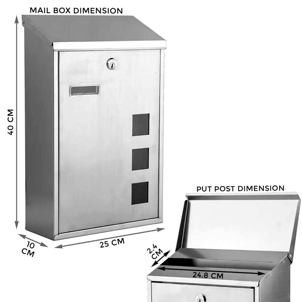 Personalised Stainless Steel Mailbox | Modern Custom Address Post Box