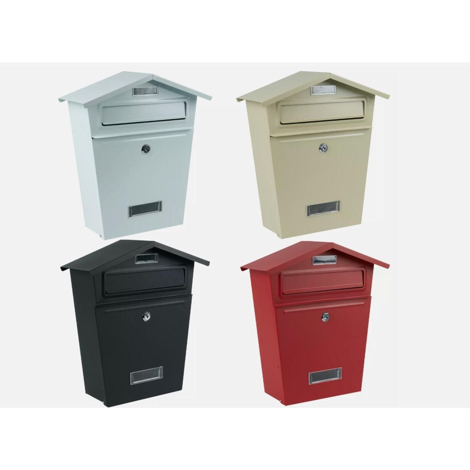 Personalised Elegant Steel Wall Mounted Modern Post Box | Multiple Colours
