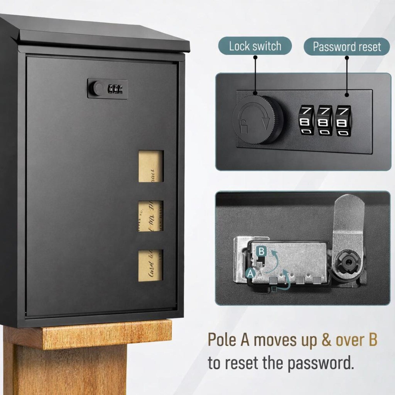 Wall Mounted Post Box | Personalised Address Mailbox | Modern Outdoor Letter Box