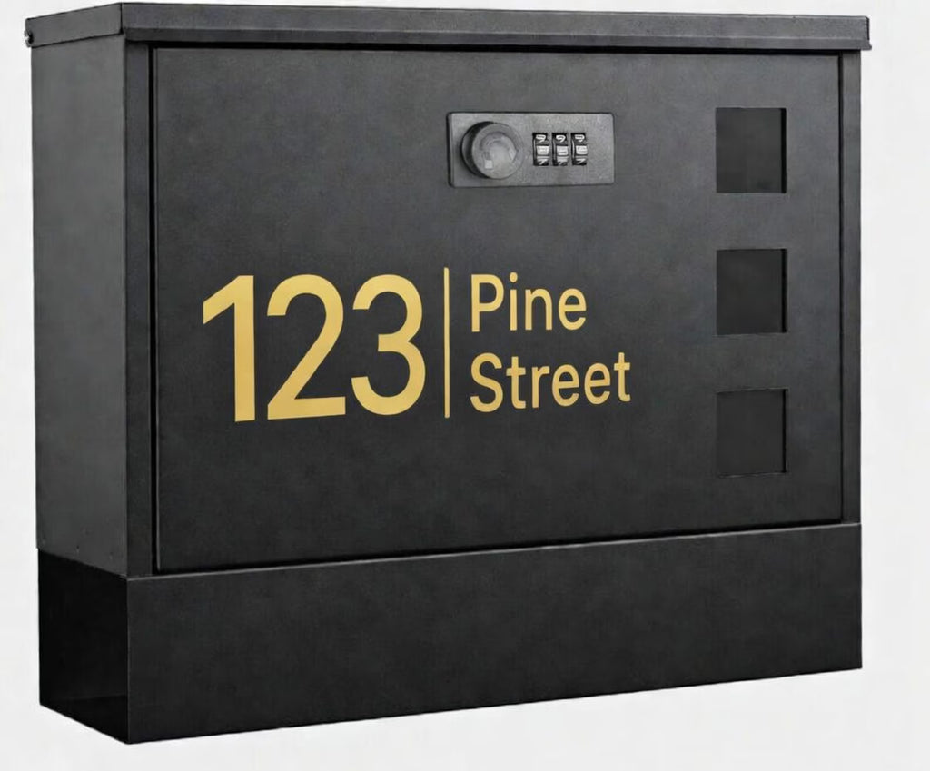 Personalised Metal Post Box | Secure Code Lock Mailbox | Modern Outdoor Mailbox
