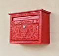 Lockable Metal Post Box | Vintage Ornate Design
