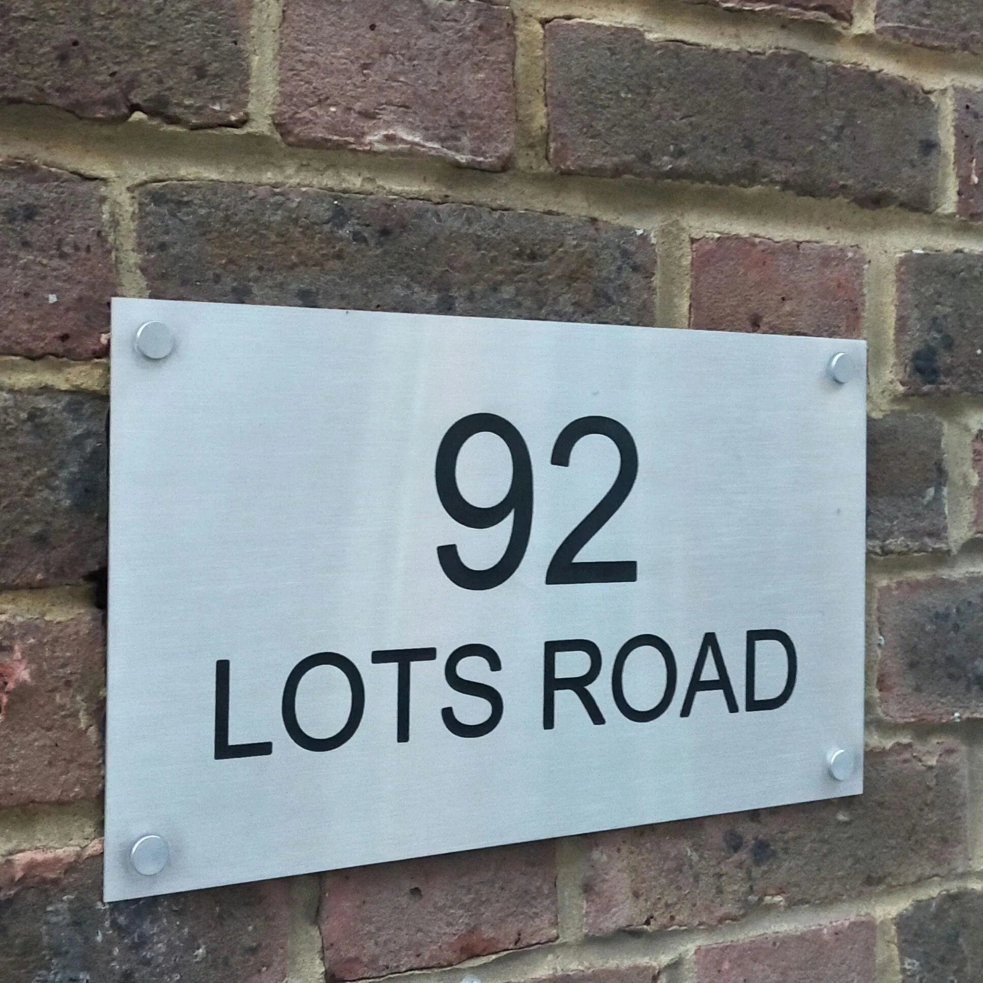 Personalised Stainless Steel Sign 300mm x 180mm BK Signs