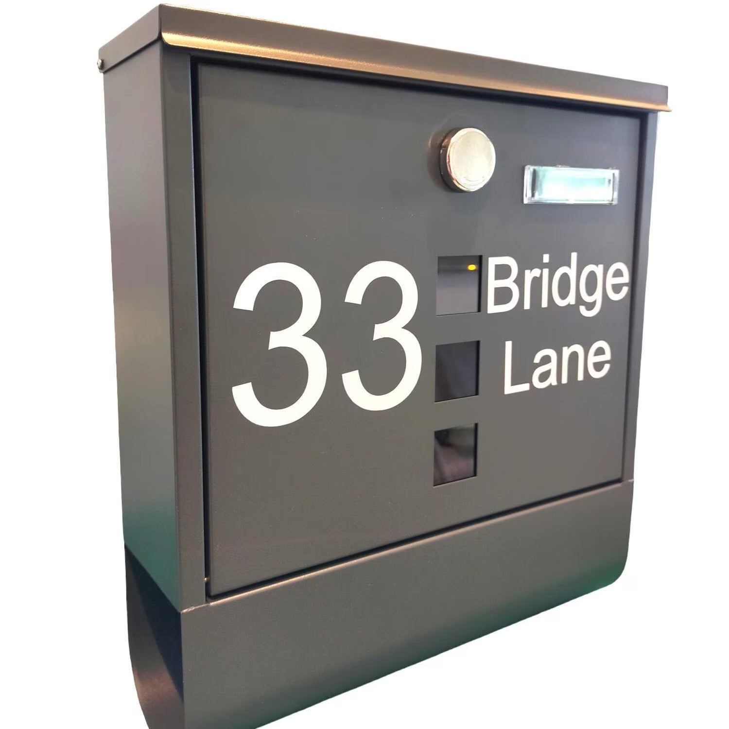 Personalised Modern Wall Mounted Letterbox With Newspaper Holder.