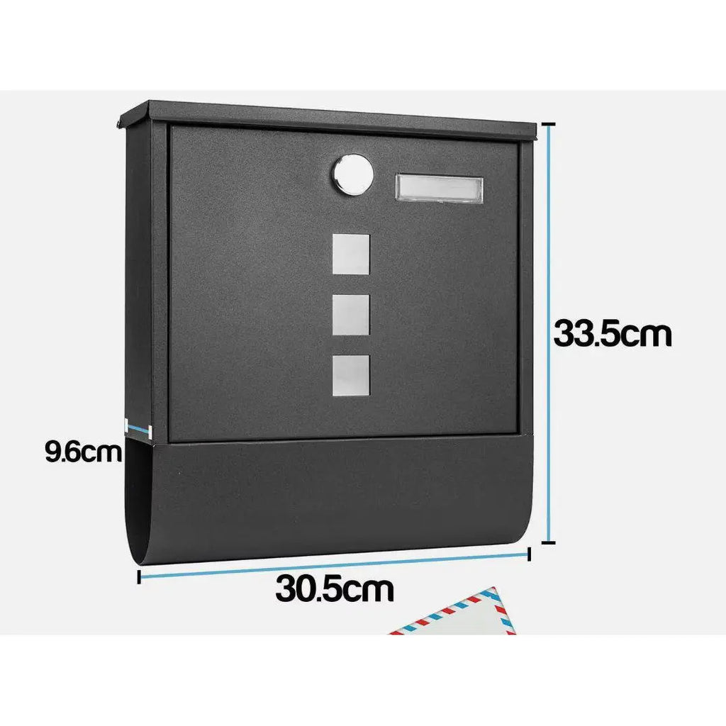 Personalised Modern Wall Mounted Letterbox With Newspaper Holder. BK Signs