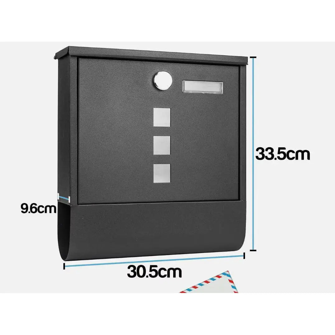 Personalised Modern Wall Mounted Letterbox With Newspaper Holder. BK Signs