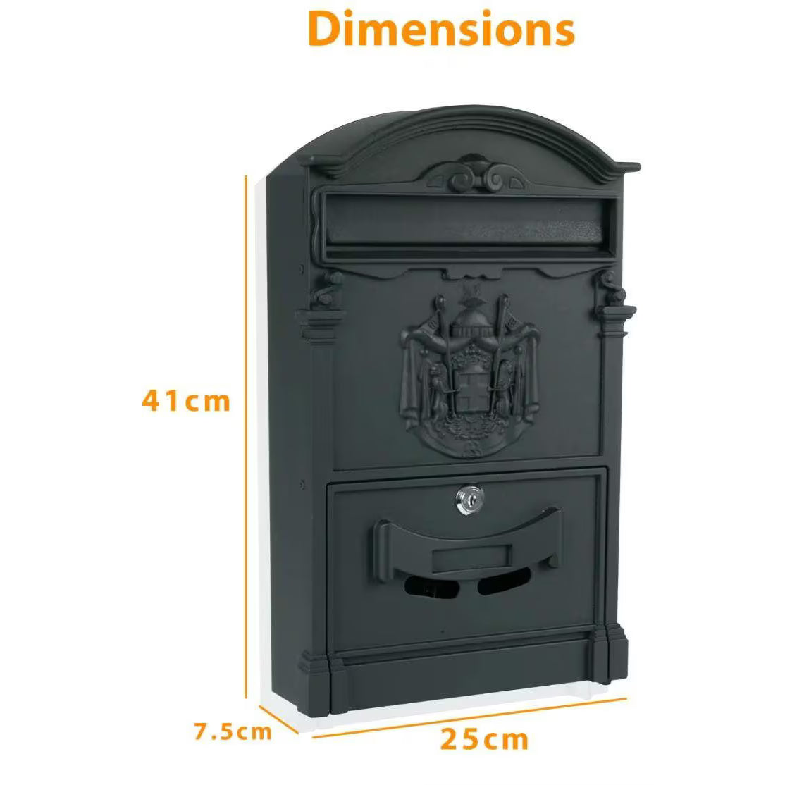 Large Lockable Vintage Post Box Multiple Colours BK Signs