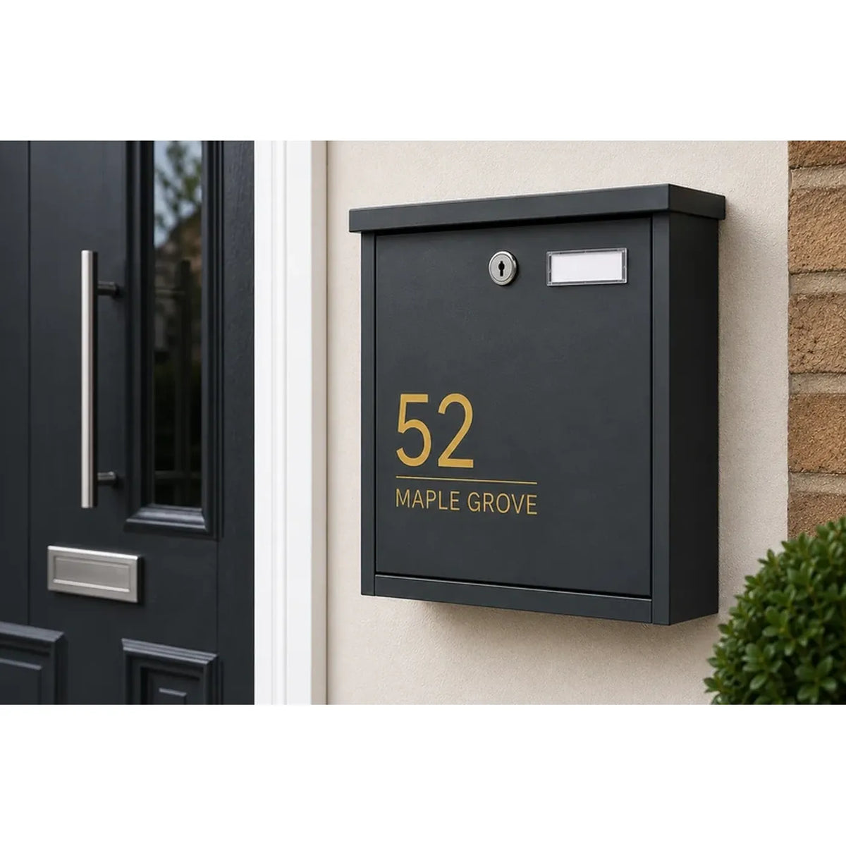 Personalised Wall Mounted Post Box | Modern Lockable Mailbox | Multiple Colours