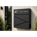 Personalised Modern Geometric Wall Mounted Post Box | Contemporary Lockable Mailbox