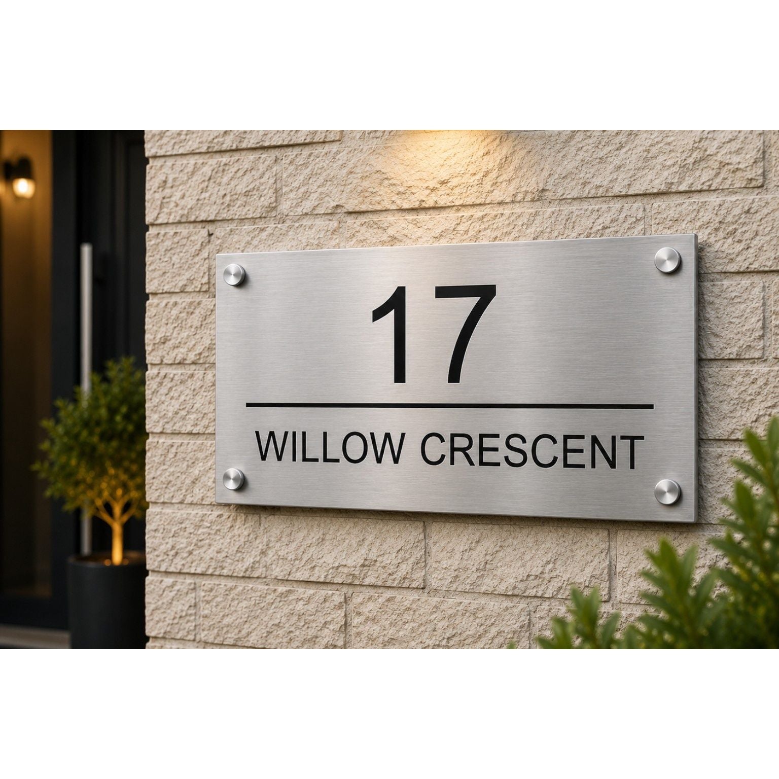 Personalised Stainless Steel Sign 325mm x 180mm