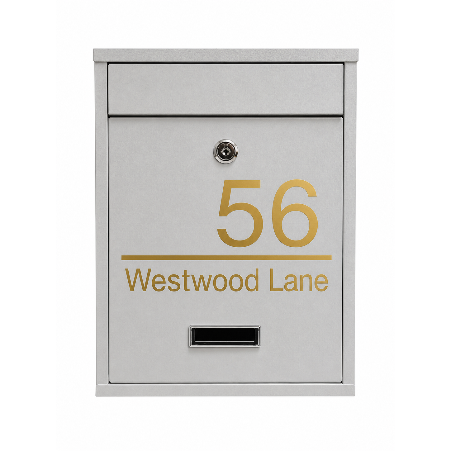 Personalised White Steel Wall Mounted Post Box