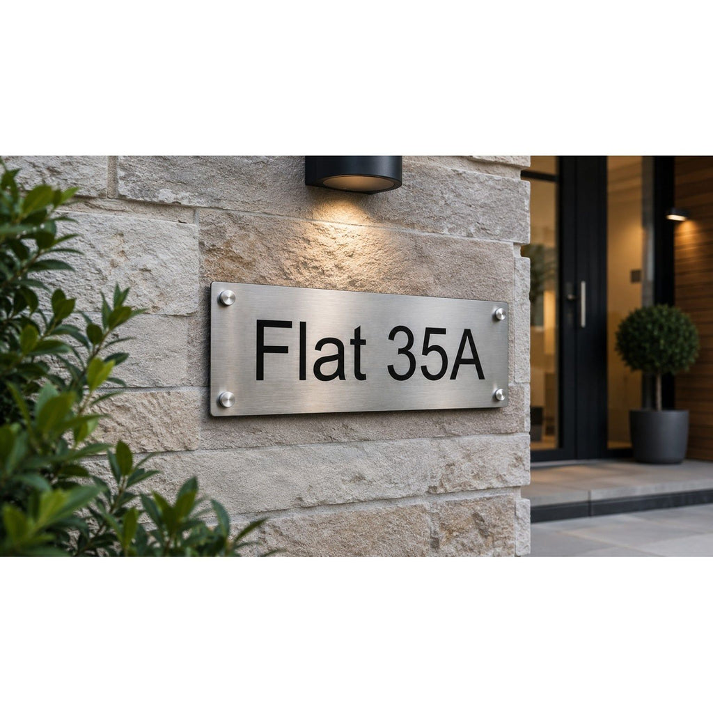 Personalised Stainless Steel Sign 300mm x 90mm
