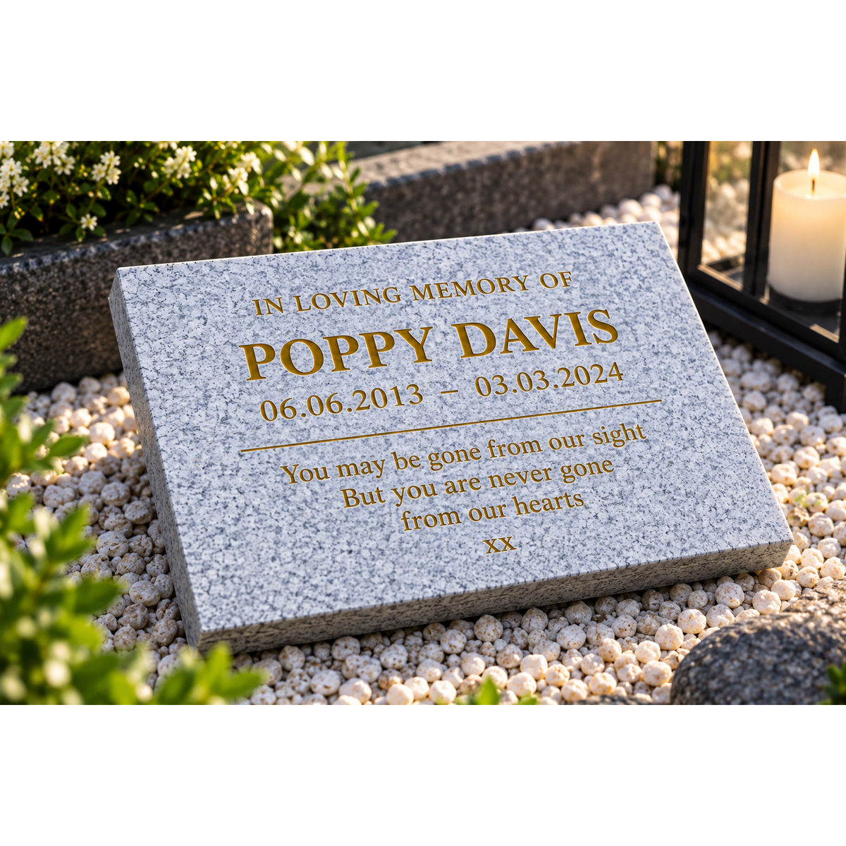 Personalised Silver Grey Memorial Plaque – 200mm × 150mm